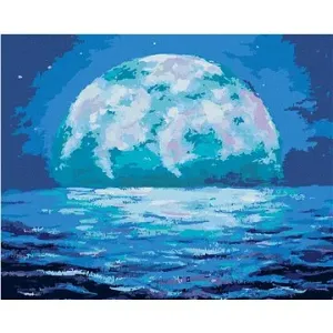 Modrý úsvit mesiaca, 40×50 cm, bez rámu a bez vypnutia plátna