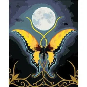 Motýľ s ornamentom mesiaca, 80 × 100 cm, bez rámu a bez napnutia plátna