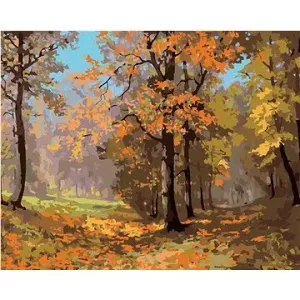 Jesenná prechádzka lesom, 80 × 100 cm, plátno napnuté na rám
