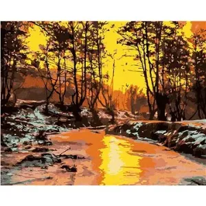 Studený západ slnka, 40 × 50 cm, bez rámu a bez napnutia plátna