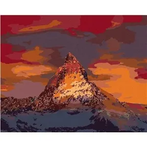 Západ slnka na horách, 40×50 cm, bez rámu a bez vypnutia plátna