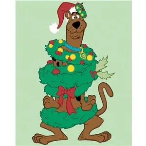 Scooby ako vianočný stromček (Scooby Doo), 40×50 cm, bez rámu a bez vypnutia plátna