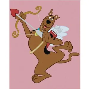 Valentínsky Scooby (Scooby Doo), 40 × 50 cm, bez rámu a bez napnutia plátna
