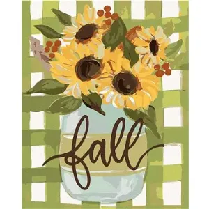 Jesenná slnečnica Gingham (Haley Bush), 80×100 cm, bez rámu a bez vypnutia plátna