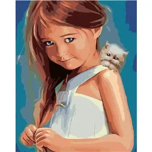Maľovanie podľa čísel – Dievčatko s mačiatkom