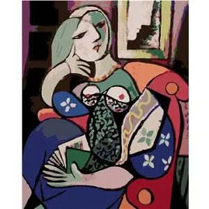 Maľovanie podľa čísel – Žena s knihou v obývacej izbe