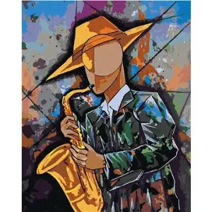 Kubistický muzikant, 40 × 50 cm, bez rámu a bez napnutia plátna