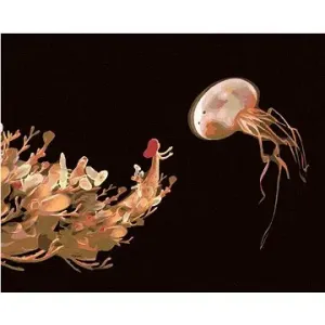 Žena naťahujúca sa po medúze, 80 × 100 cm, plátno napnuté na rám