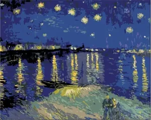 Zuty Maľovanie podľa čísiel Hviezdna noc nad Rhone (Van Gogh)