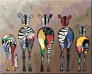 Zuty Maľovanie podľa čísiel Stádo zebier
