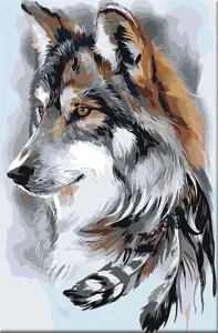 Zuty Maľovanie podľa čísiel Vlk a pierka