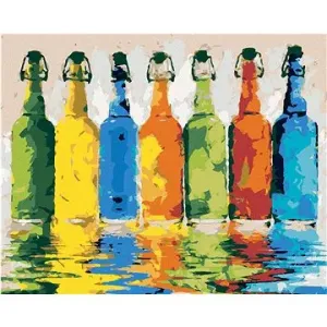 Farebné fľaše, 40×50 cm, bez rámu a bez vypnutia plátna
