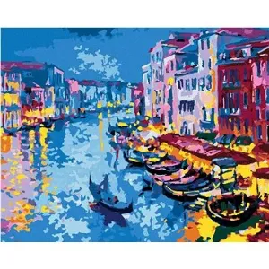 Benátky s gondolami v impresionizme, 40×50 cm, bez rámu a bez vypnutia plátna