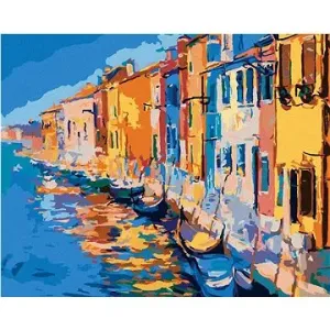 Benátske domy pri mori, 80 × 100 cm, bez rámu a bez napnutia plátna