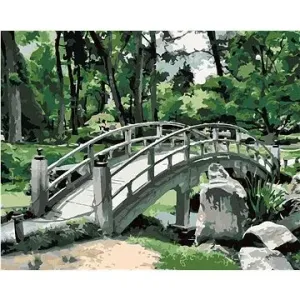 Japonsko most pri lese, 40 × 50 cm, bez rámu a bez napnutia plátna