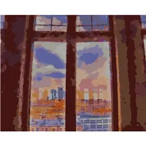 New York za oknom, 40×50 cm, bez rámu a bez vypnutia plátna