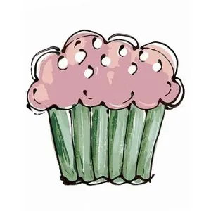 Ružový cupcake 2 (Haley Bush), 40×50 cm, bez rámu a bez vypnutia plátna