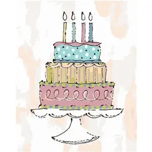 Ružová narodeninová torta (Haley Bush), 40×50 cm, bez rámu a bez vypnutia plátna