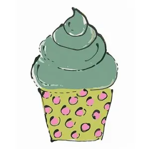 Zelený cupcake (Haley Bush), 40×50 cm, bez rámu a bez vypnutia plátna