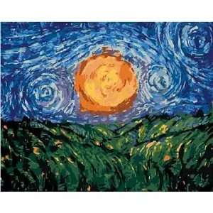 Slnko na oblohe podľa Van Gogha, 40×50 cm, bez rámu a bez vypnutia plátna