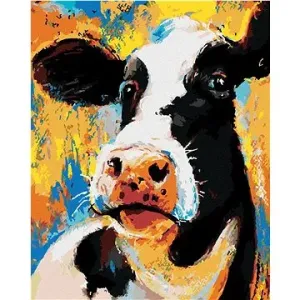 Farebná krava, 80 × 100 cm, bez rámu a bez napnutia plátna