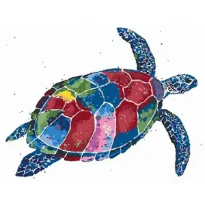 Farebná korytnačka, 40×50 cm, bez rámu a bez vypnutia plátna