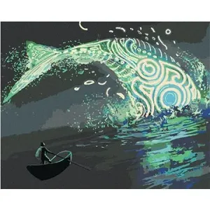 Fantasy zelená veľryba, 80 × 100 cm, bez rámu a bez napnutia plátna