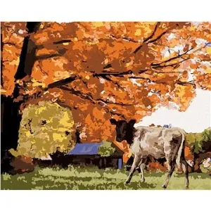 Krava pod stromom, 40 × 50 cm, bez rámu a bez napnutia plátna