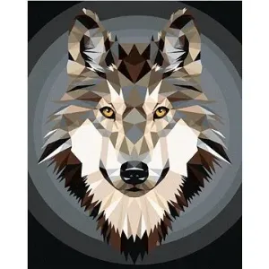 Polygónový vlk, 80 × 100 cm, plátno napnuté na rám