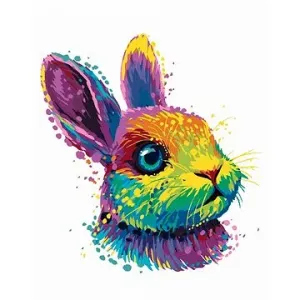 Pop-art portrét králika, 40×50 cm, bez rámu a bez vypnutia plátna