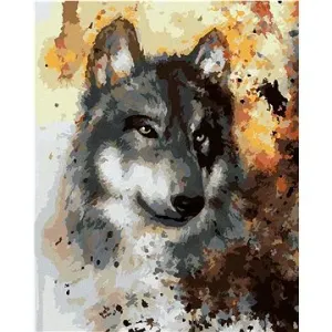 Vlk na hnedom pozadí, 40×50 cm, bez rámu a bez vypnutia plátna