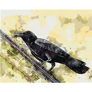 Vrana na drôte, 80 × 100 cm, bez rámu a bez napnutia plátna