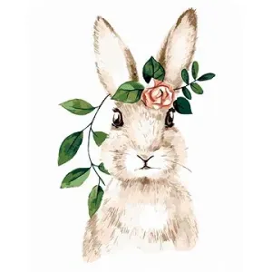 Zajac s ružou, 40×50 cm, bez rámu a bez vypnutia plátna