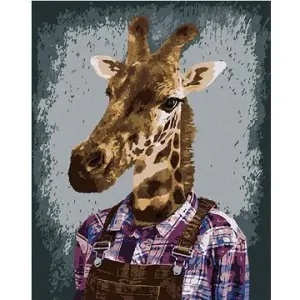 Žirafa v košeli, 80 × 100 cm, plátno napnuté na rám
