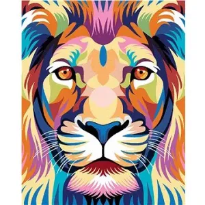 Maľovanie podľa čísiel – Farebný lev s upreným pohľadom