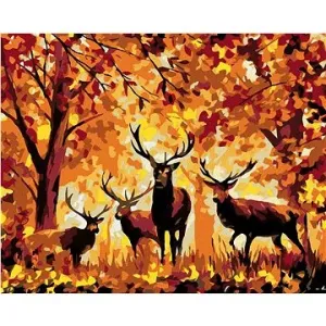 Maľovanie podľa čísel – Jelene a jesenný les
