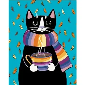 Maľovanie podľa čísel – Mačička s pásikavým šálom
