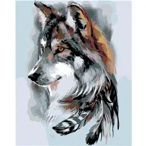 Maľovanie podľa čísel – Vlk a pierka